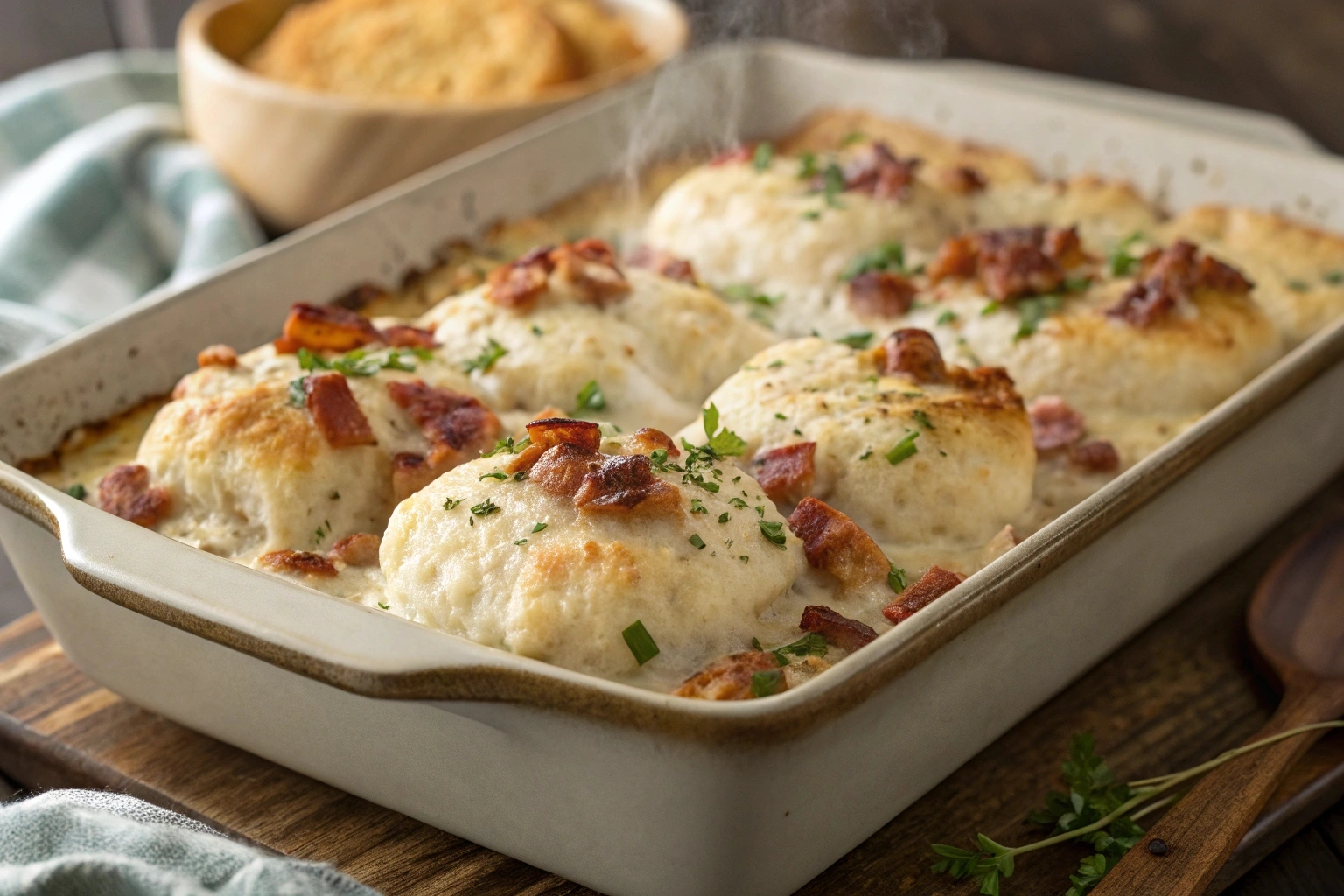 Biscuits & Gravy Hashbrown Casserole