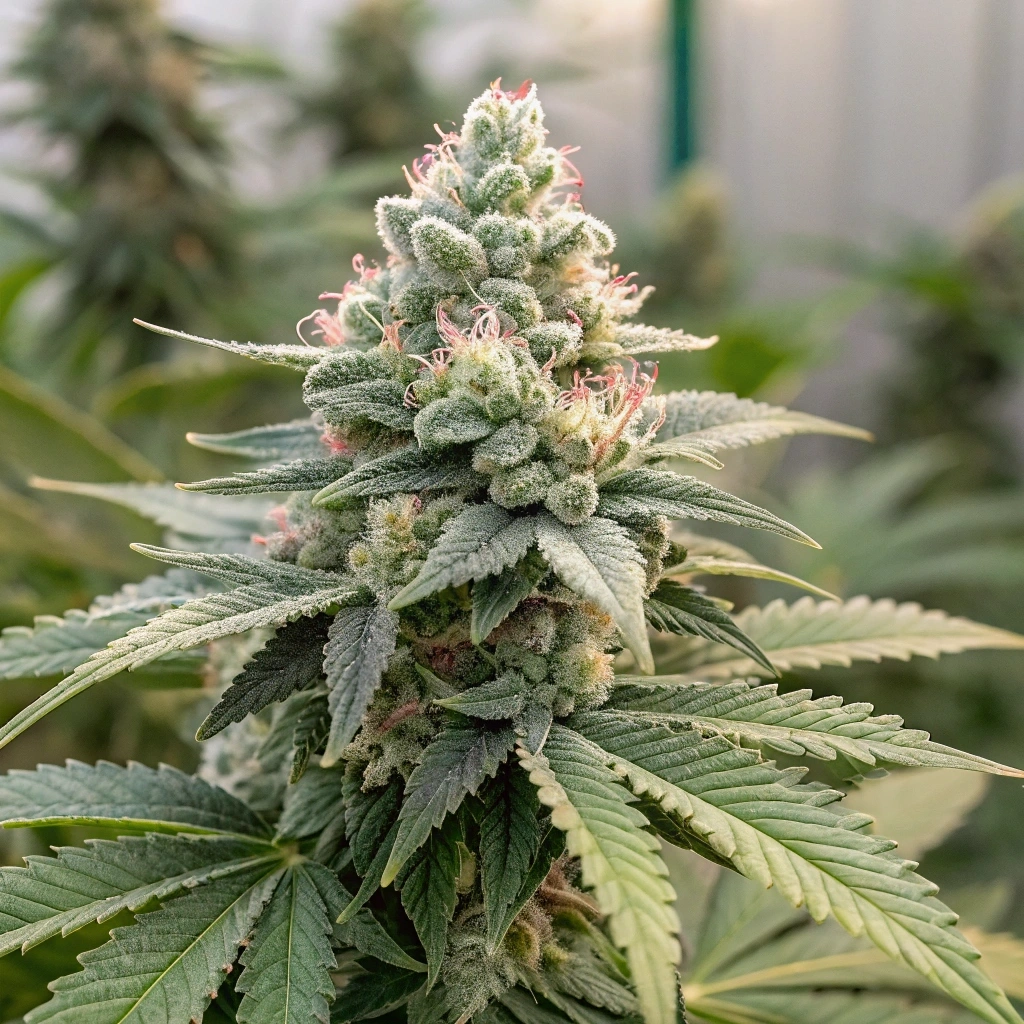 Wedding Cake strain's frosty buds