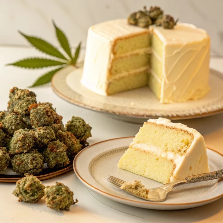Wedding Cake strain's frosty buds