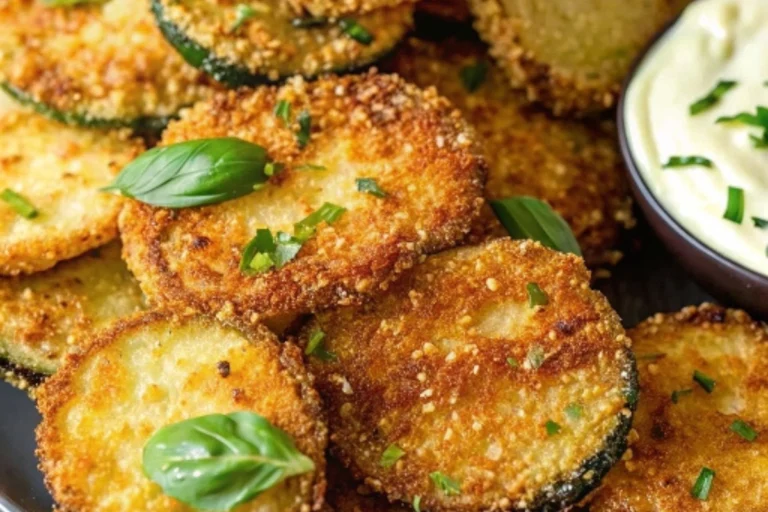 Crispy Zucchini Chips with Basil Mayo