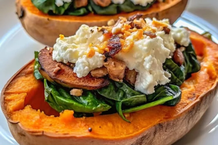 Stuffed Sweet Potatoes with Spinach