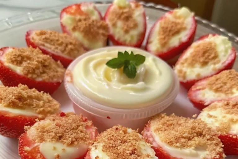 Cheesecake deviled strawberries