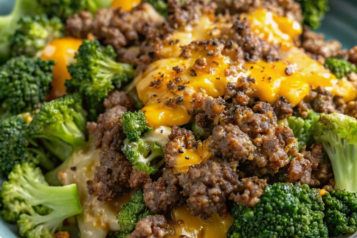Keto Hamburger and Broccoli Skillet