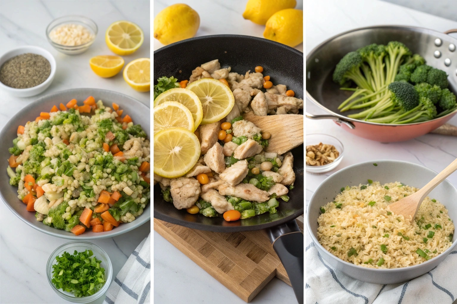 Lemon Chicken & Veggie Orzo Stir Fry