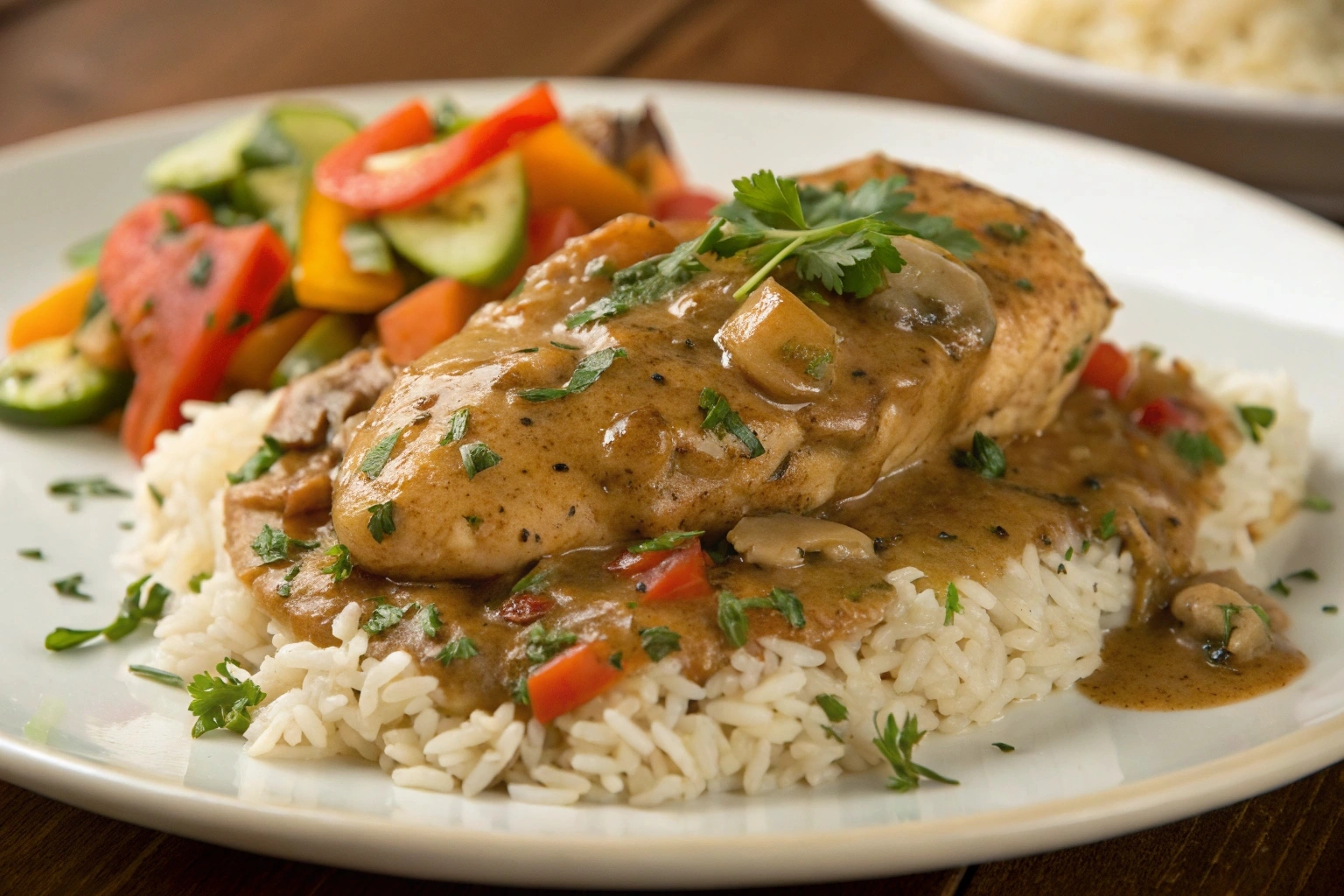 Smothered Chicken and Rice