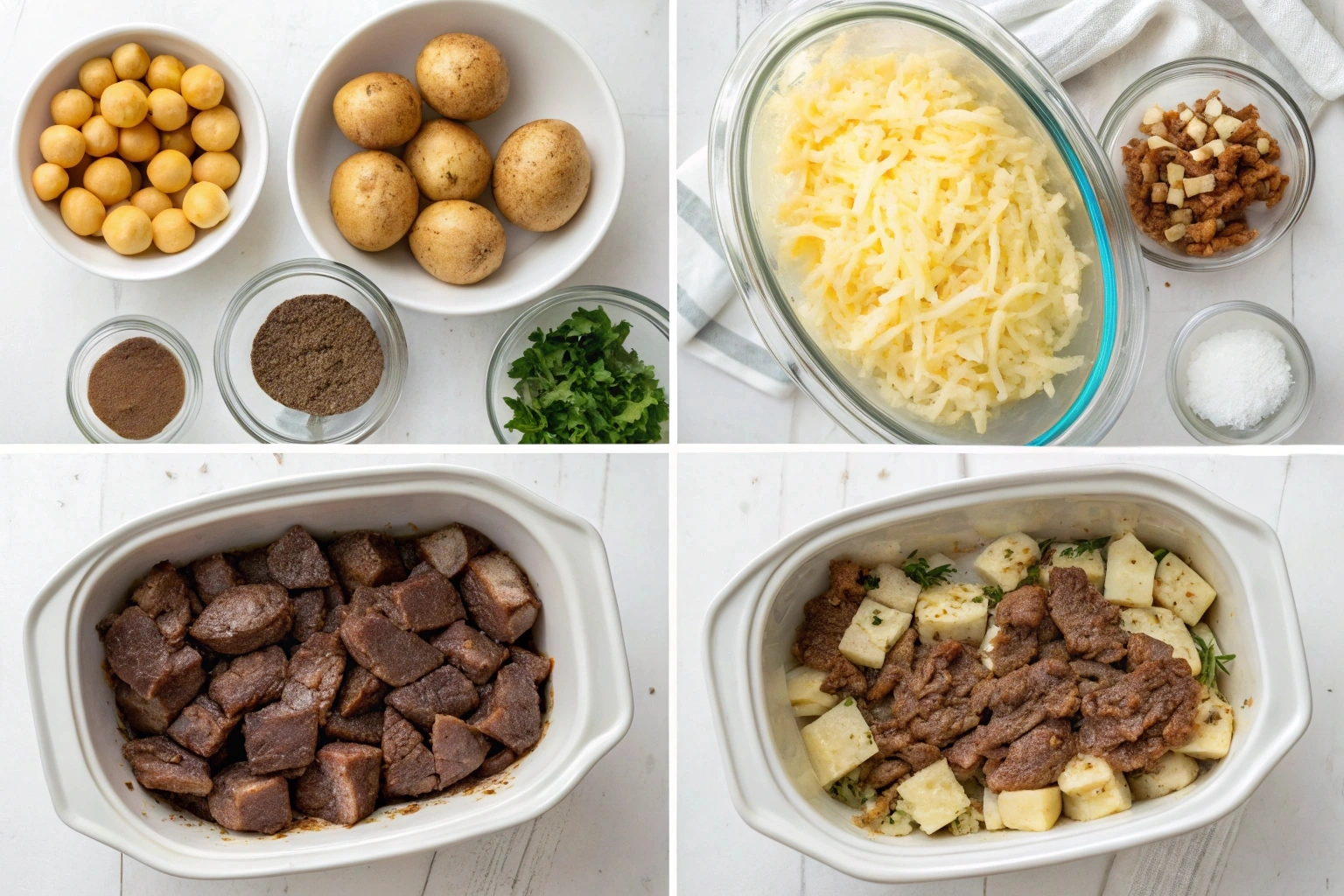 Crockpot Loaded Steak and Potato Bake