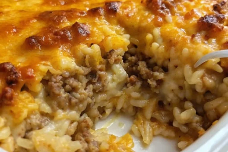 Cheesy Ground Beef Rice Casserole