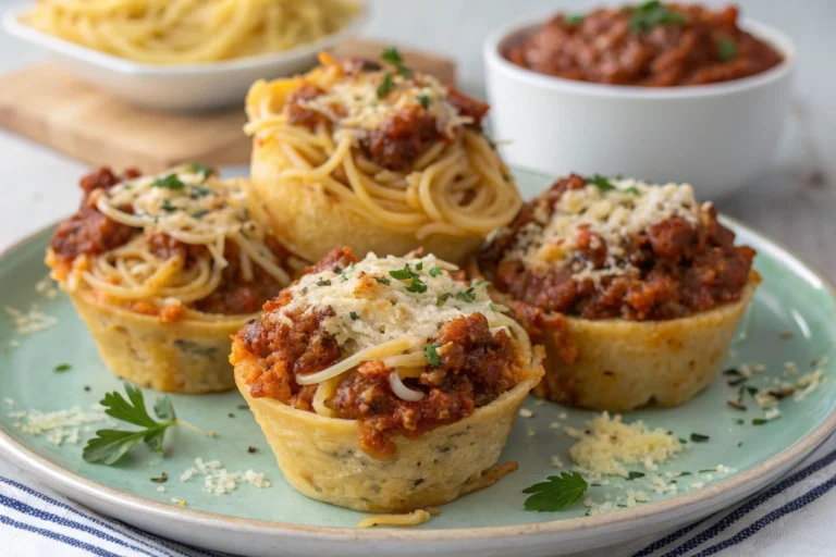 Bolognese Spaghetti Bake Muffin Cups
