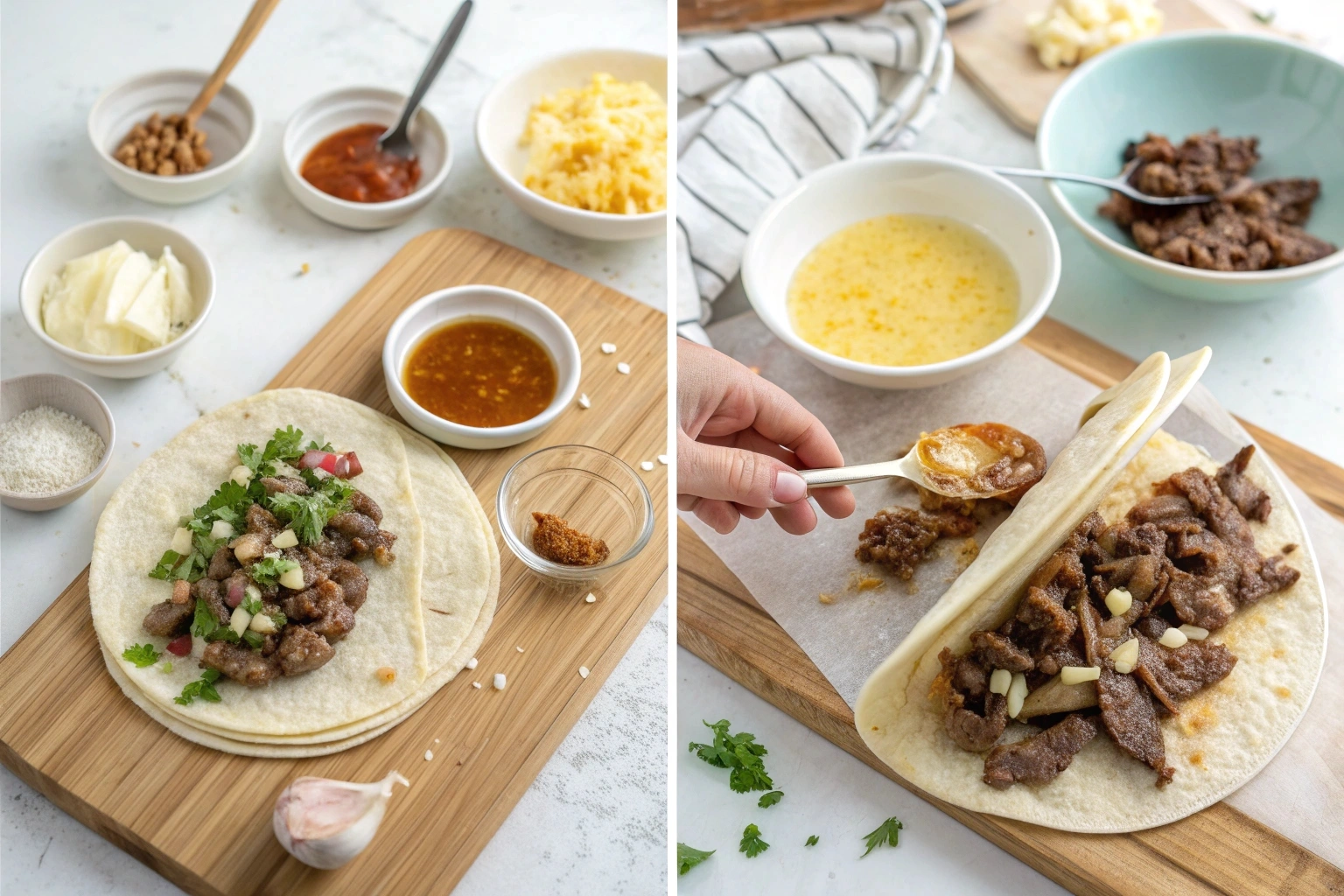 Garlic Butter Honey BBQ Beef Tacos