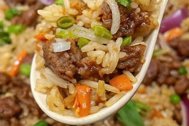 Onion Beef Fried Rice Recipe