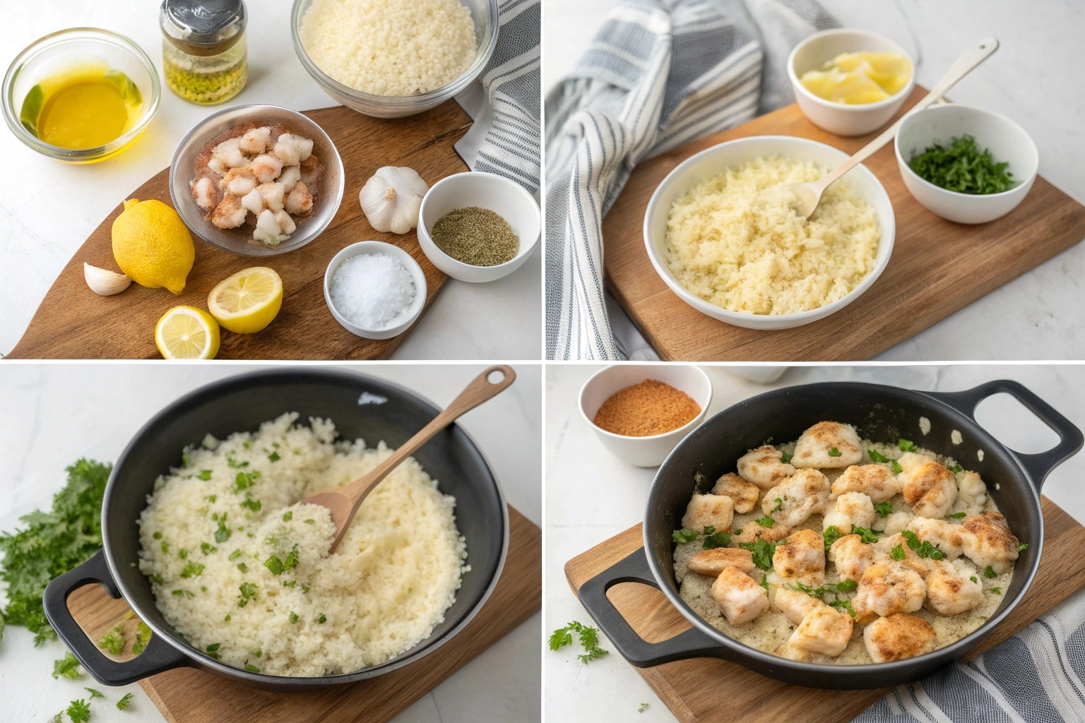 Chicken Scampi with Garlic Parmesan Rice