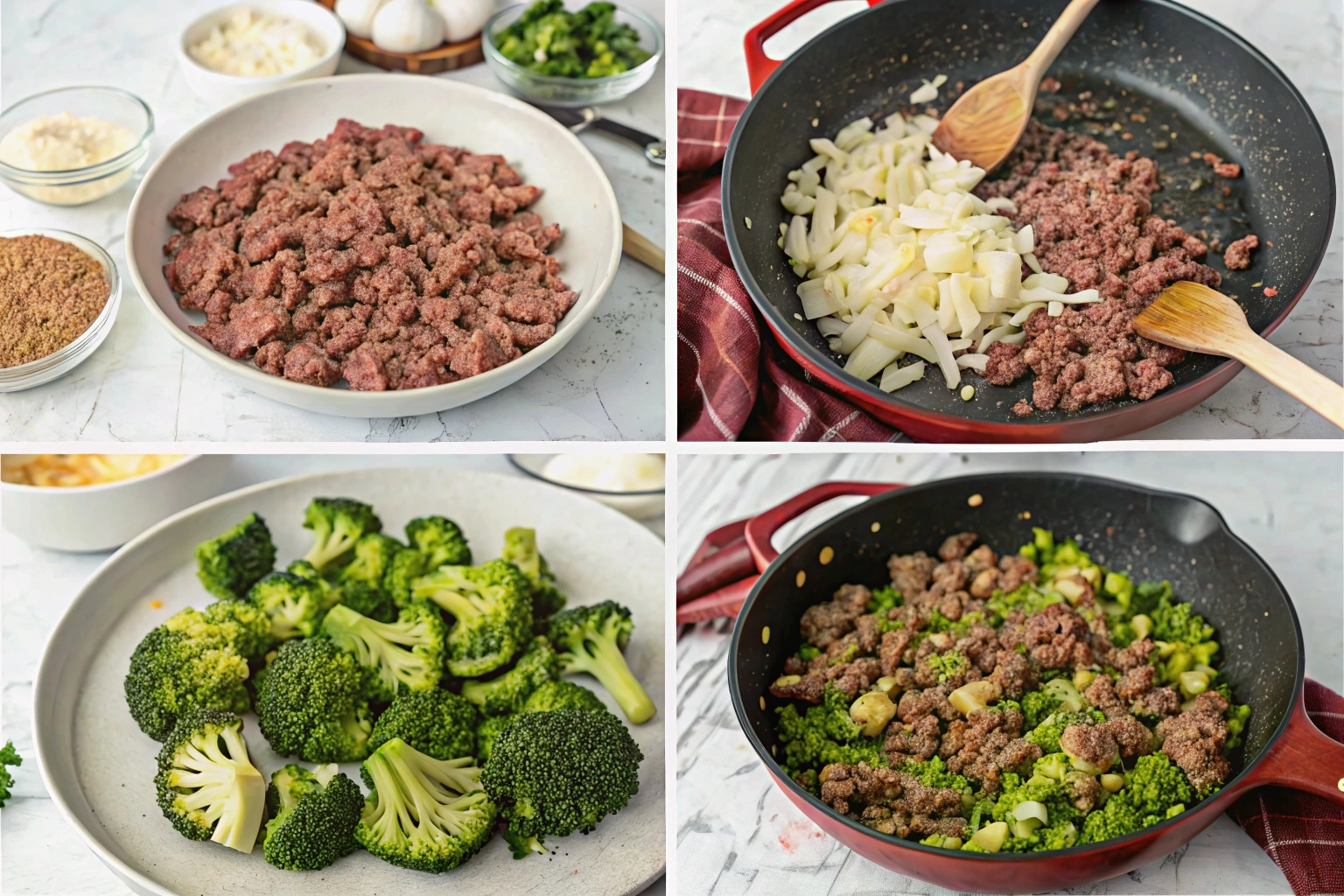 Keto Hamburger and Broccoli Skillet