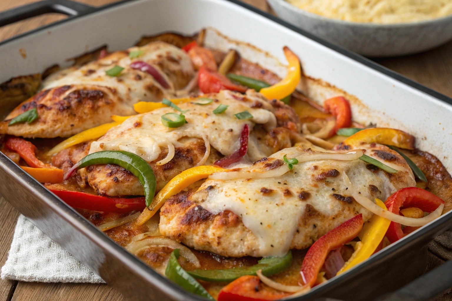 Cheesy Baked Fajita Chicken