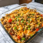 Cheesy Beef Rice Casserole