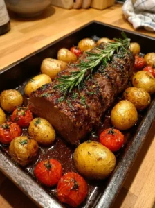 Garlic Rosemary Roast Beef with Baby Potatoes