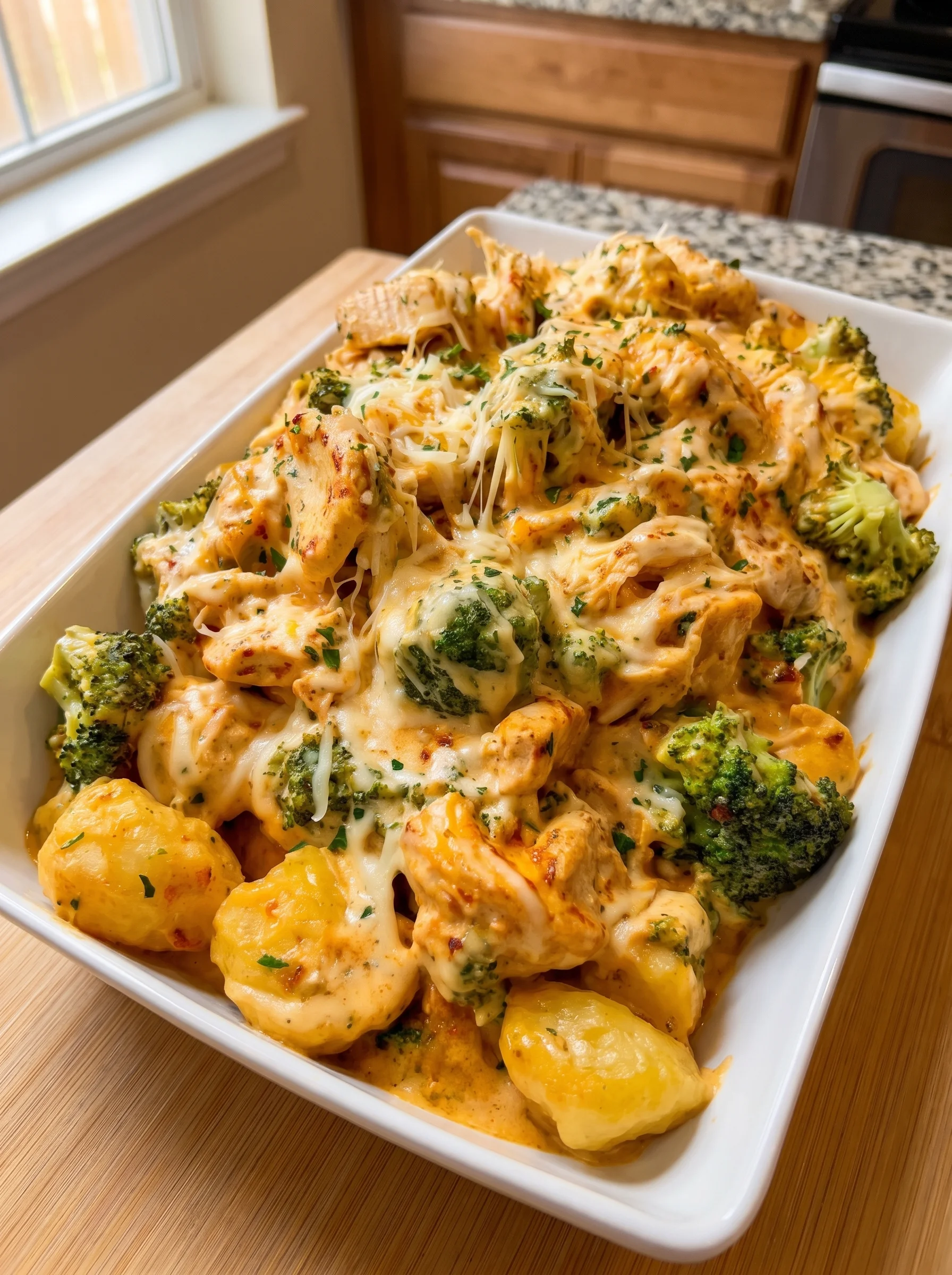 Cheesy Chicken Broccoli Potato Bake
