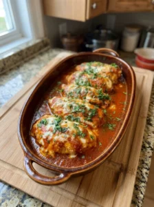 Baked Chicken Parmesan with Rich Tomato Sauce