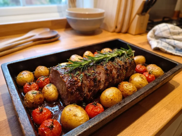 Garlic Rosemary Roast Beef with Baby Potatoes
