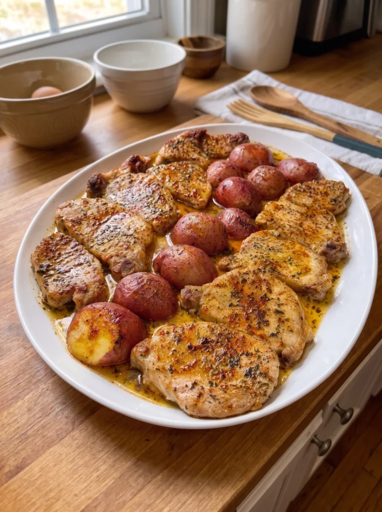 Garlic Butter Herb Chicken Roasted Red Potatoes