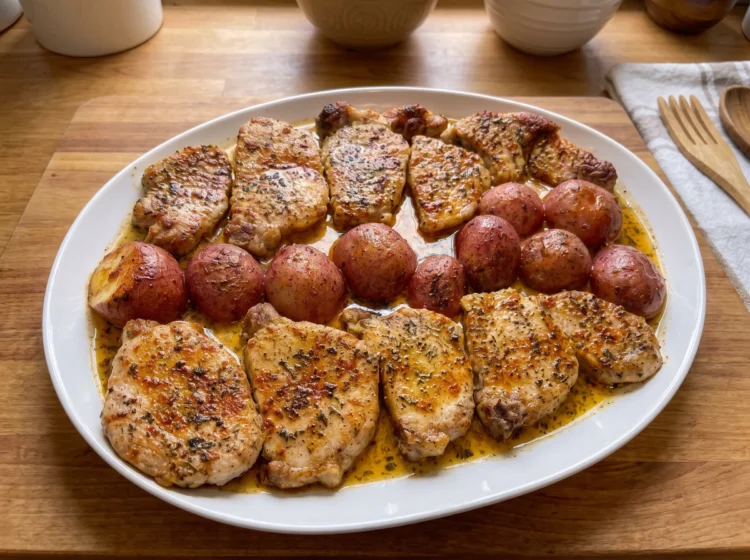 Garlic Butter Herb Chicken Roasted Red Potatoes
