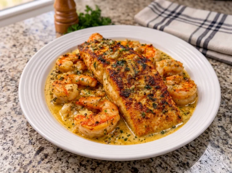 Creamy Garlic Butter Salmon Shrimp