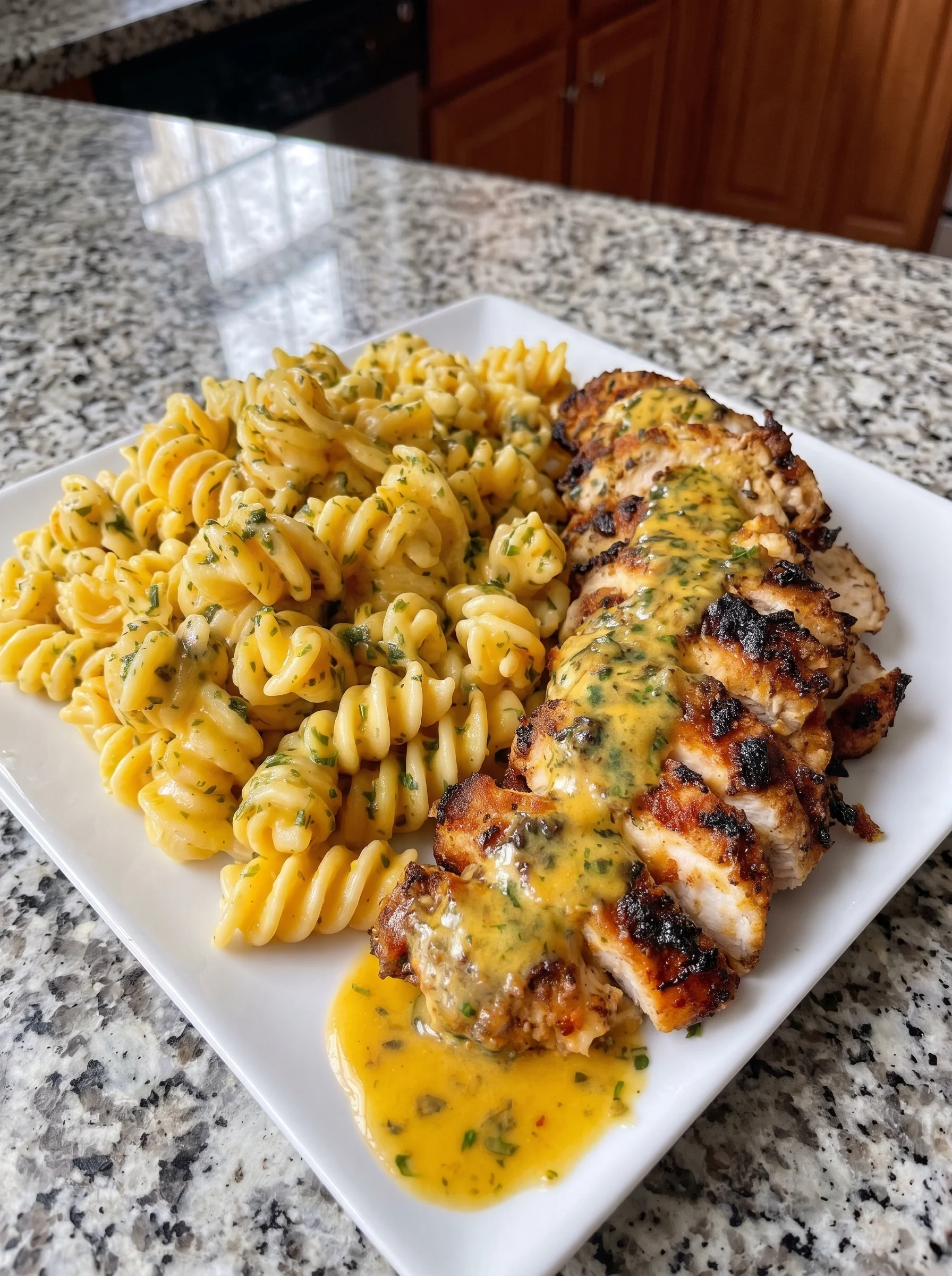 Garlic Butter Chicken with Creamy Parmesan Rotini