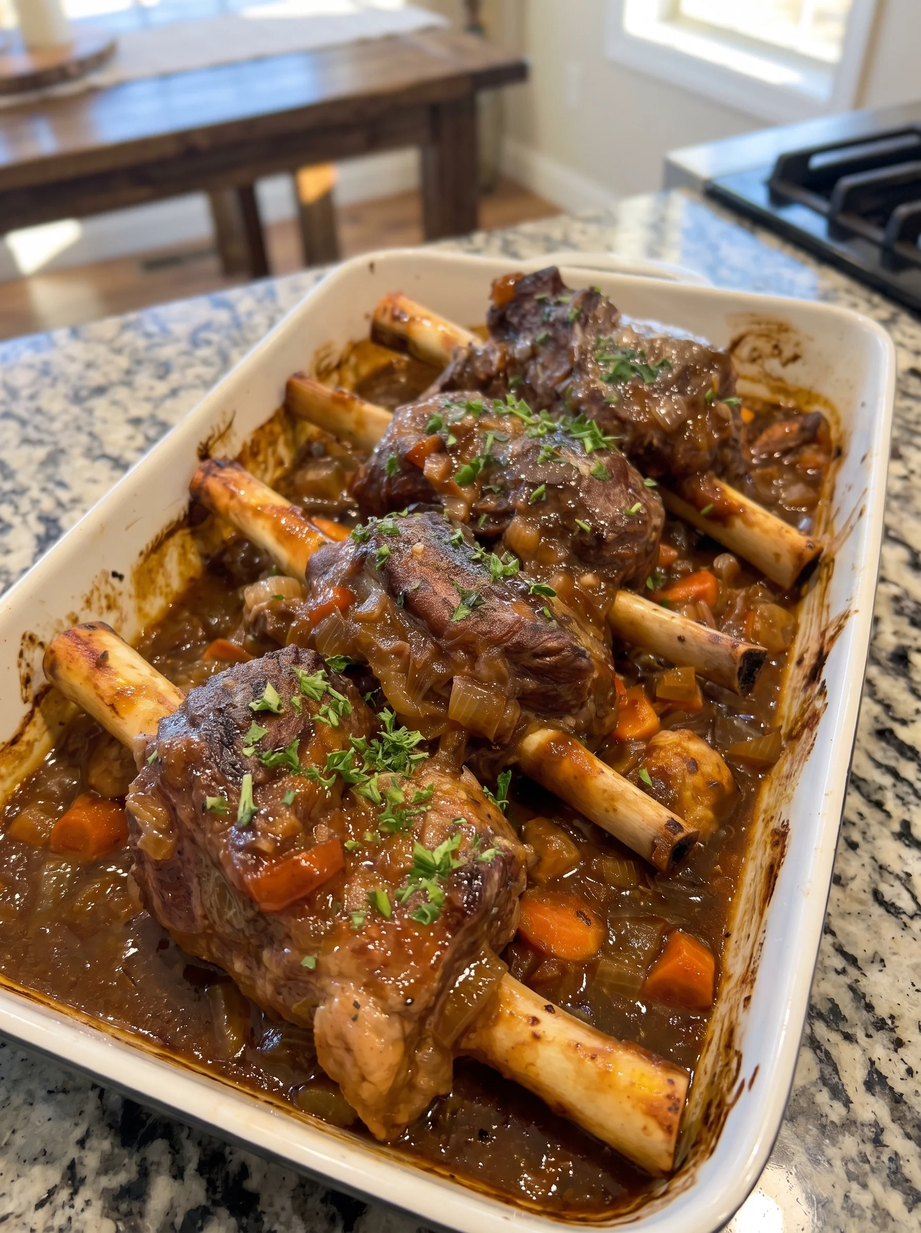 Slow-Braised Lamb Shanks with Rich Onion