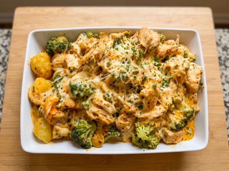 Cheesy Chicken Broccoli Potato Bake