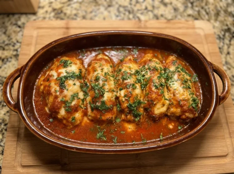 Baked Chicken Parmesan with Rich Tomato Sauce