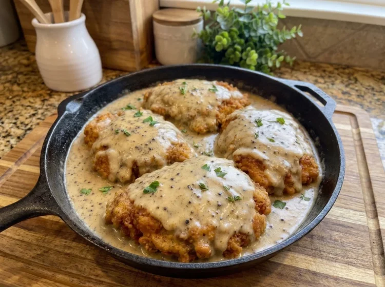 Crispy Country-Style Chicken with Creamy Pepper Gravy