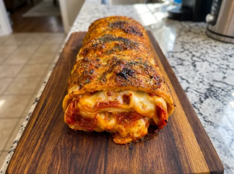 Cheesy Beef Pepperoni Stromboli