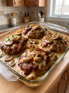 Creamy Mushroom Salisbury Steak Bake