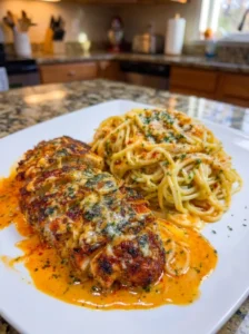 Creamy Cajun Garlic Parmesan Chicken with Spaghetti