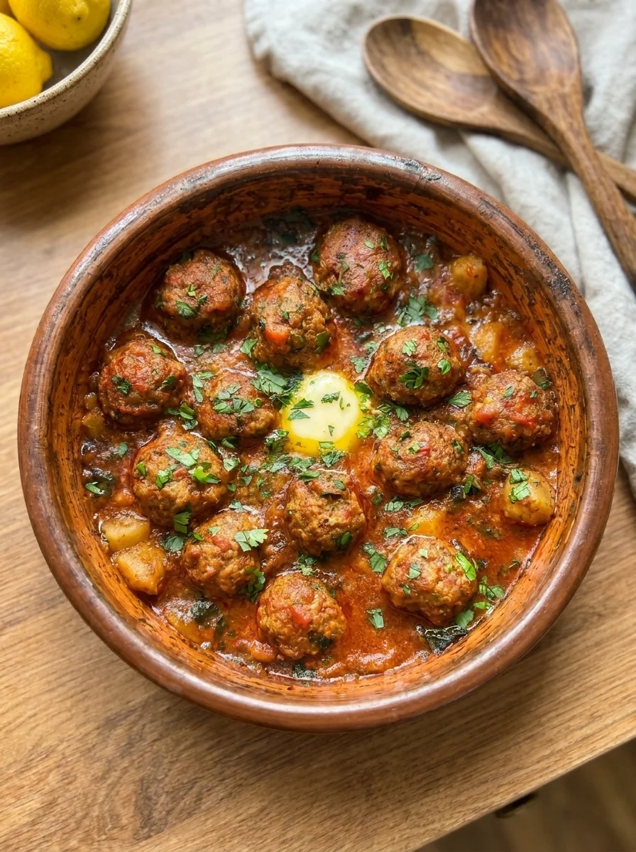 Moroccan-Style Beef Meatballs in Rich Tomato Sauce