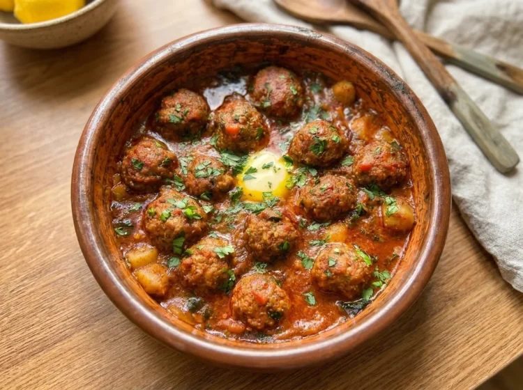 Moroccan-Style Beef Meatballs in Rich Tomato Sauce