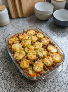 Cheesy Ground Beef Potato Bake Casserole