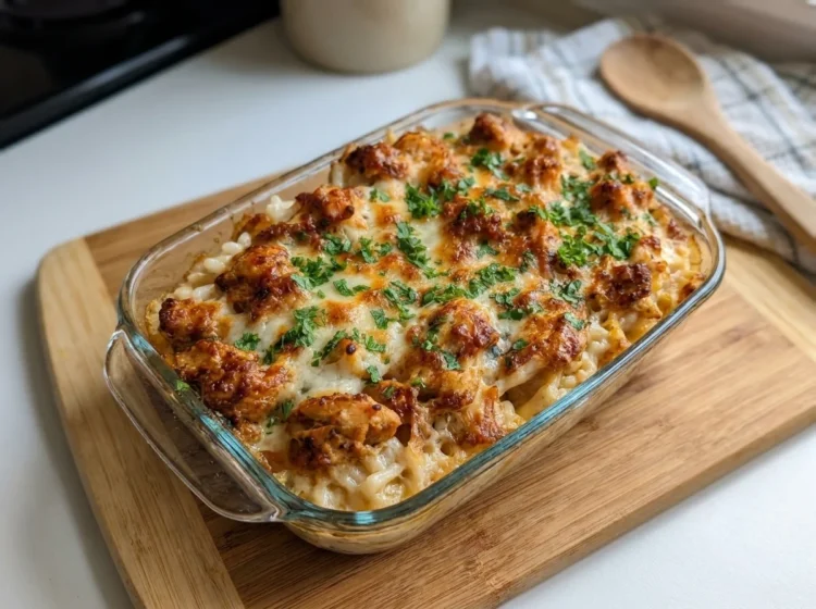 Creamy Garlic Parmesan Chicken Cheesy Rice Bake