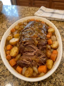 Classic Tender Pot Roast with Potatoes Carrots