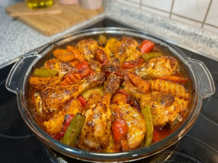 Oven-Baked Garlic Paprika Chicken with Roasted Peppers