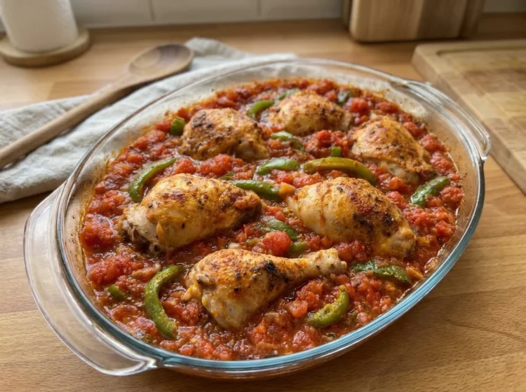 Oven-Baked Chicken with Rustic Tomato Sauce Bell Peppers