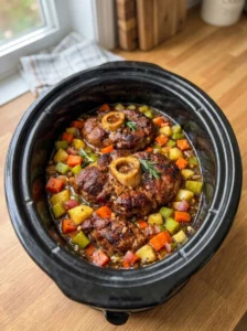 Slow Cooker Garlic Herb Beef Osso Buco with Tender Vegetables