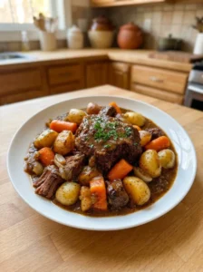 Slow-Cooked Beef Pot Roast with Potatoes Carrots